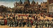 BELLINI, Gentile Procession in Piazza S. Marco oil